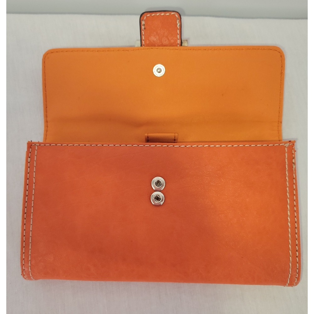 Vintage Y2K Nine West Orange Faux‎ Leather Trifold Wallet - Picture 6 of 6
